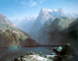 Lake between the cliffs